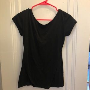 Black backless casual t-shirt